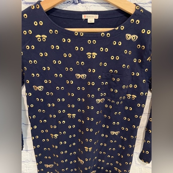 Crewcuts Navy With Gold Eyes Long Sleeved Shirt Size 14 - Picture 2 of 6